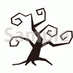ハロウィン「木」のイラスト【木のシルエット3種類】切り抜き画像