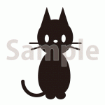 シンプルな黒猫のイラスト【切り抜き画像】