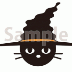 帽子を被った黒猫の顔【切り抜き画像】