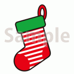 クリスマスの靴下のイラスト【切り抜き画像】