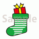 靴下とクリスマスプレゼントのイラスト【切り抜き画像】