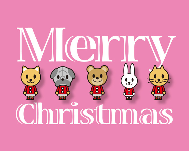 ウサギ 猫 クマ イヌのクリスマス デスクトップ壁紙 無料イラスト かわいいフリー素材 画像 写真 の フリーダ
