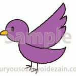 紫色の鳥【イラスト】