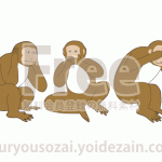 日光東照宮、三猿のイラスト