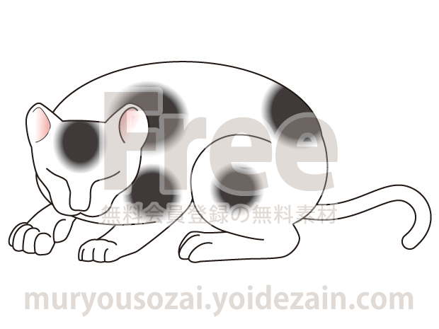 日光東照宮 眠り猫のイラスト 無料イラスト かわいいフリー素材