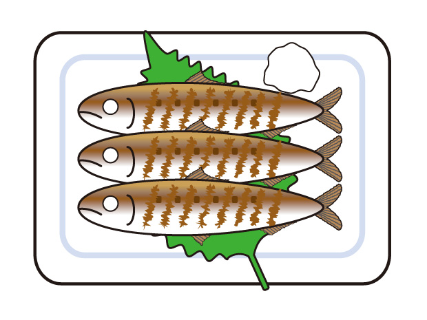 焼き魚 イワシ イラスト 無料イラスト かわいいフリー素材 画像